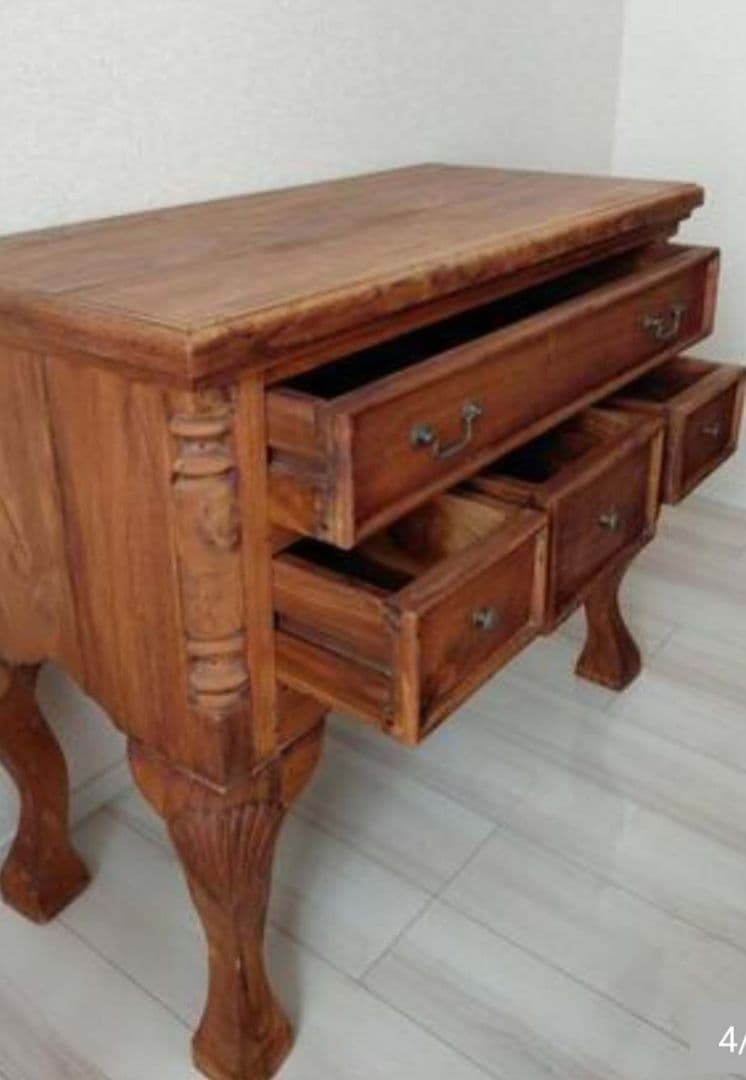 ヴィンテージ風 コンソール 猫脚 チーク 東京池袋