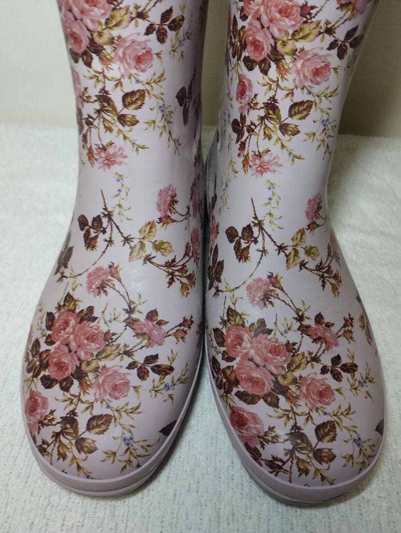 希少 ピンクハウス ピンク バラプリント レインブーツ 長靴 ブーツ 総柄