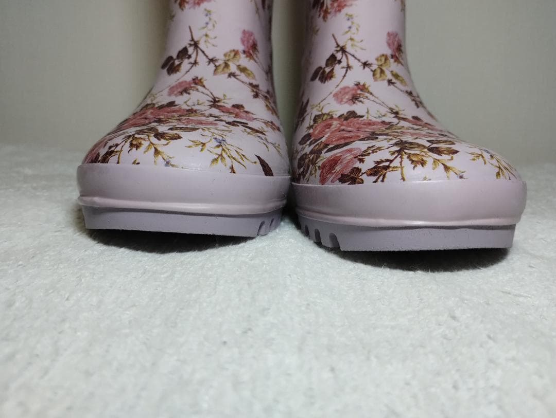 希少 ピンクハウス ピンク バラプリント レインブーツ 長靴 ブーツ 総柄