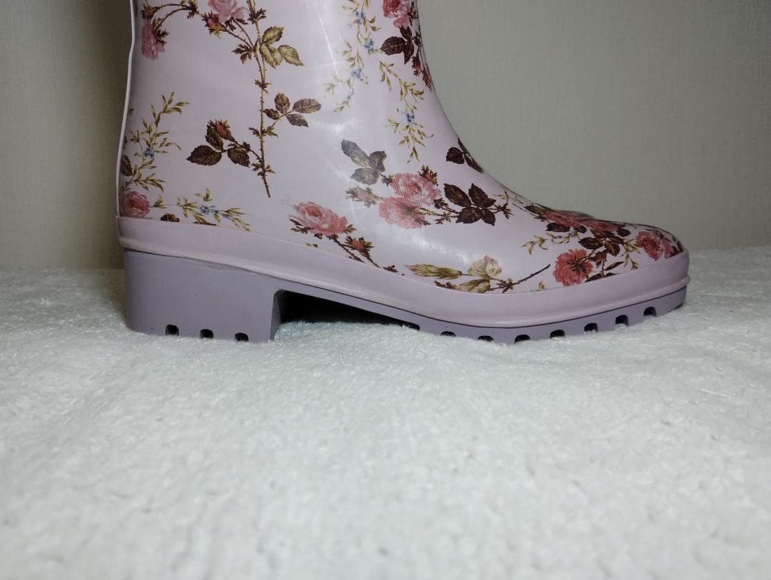 希少 ピンクハウス ピンク バラプリント レインブーツ 長靴 ブーツ 総柄