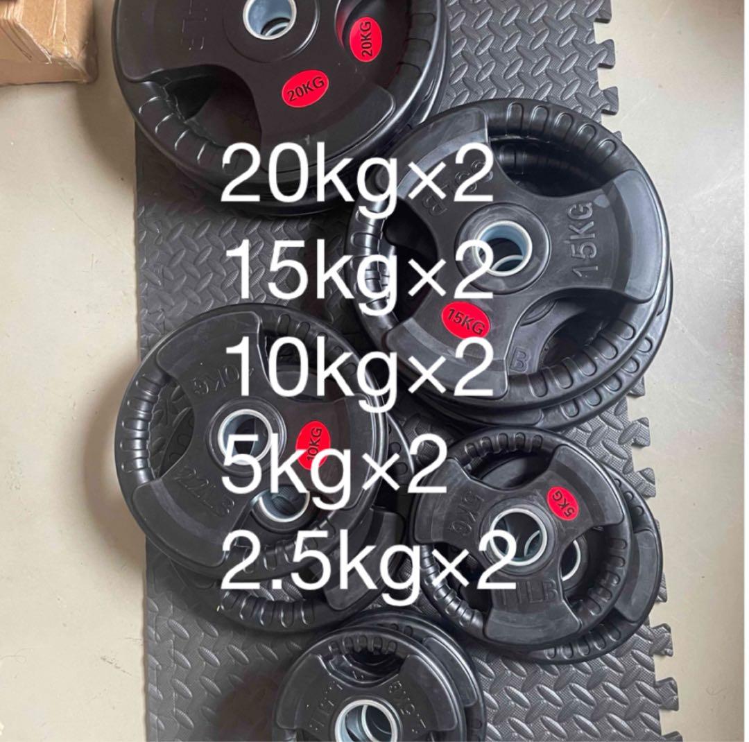 【送料無料】バーベルプレート《105kg》ラバー オリンピックシャフトΦ50mm