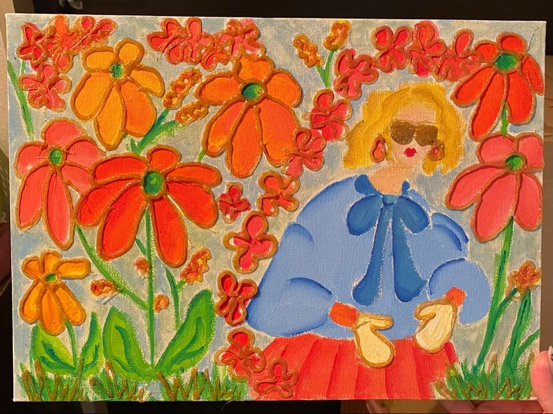 アート　絵画　花