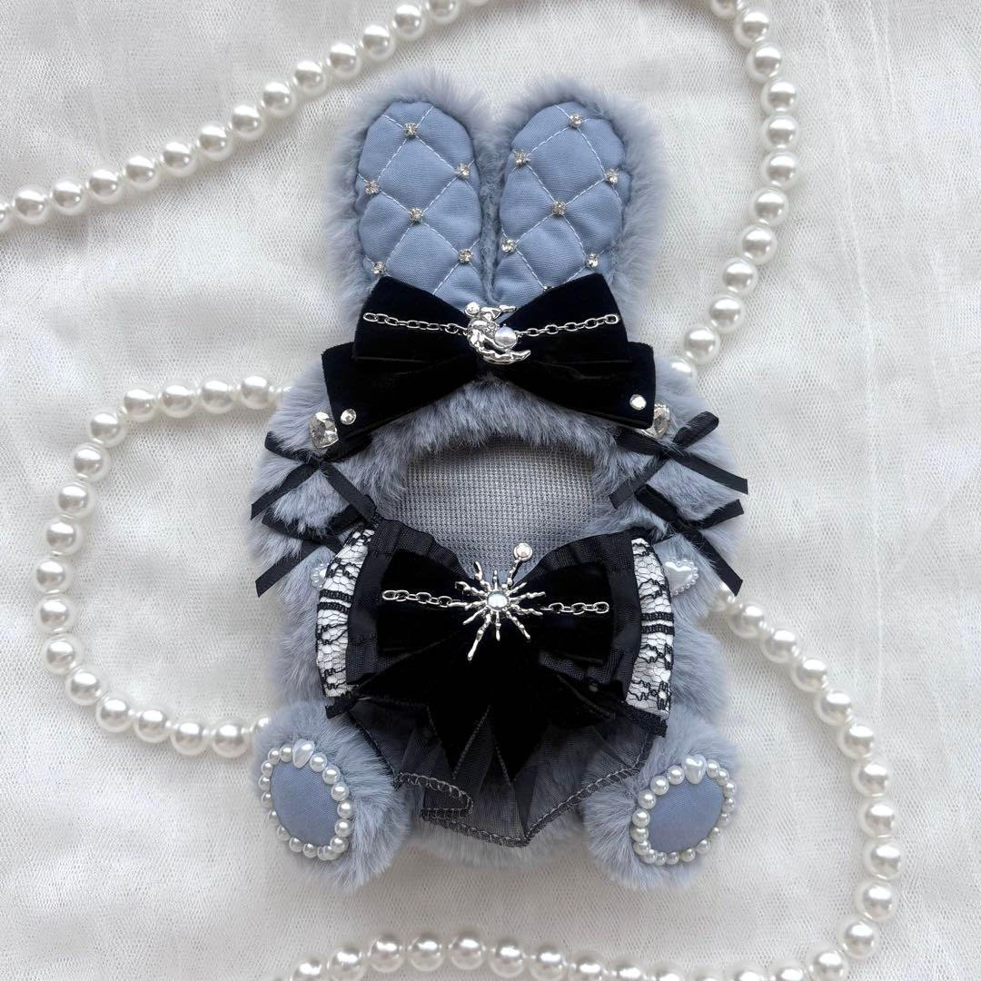 k　おすわりぬい服　２点　青　にじぱぺっと