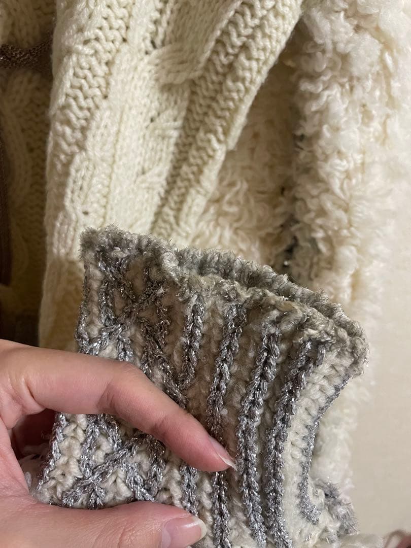 rurumu:♡ Boa sleeve knit cardigan 2021aw