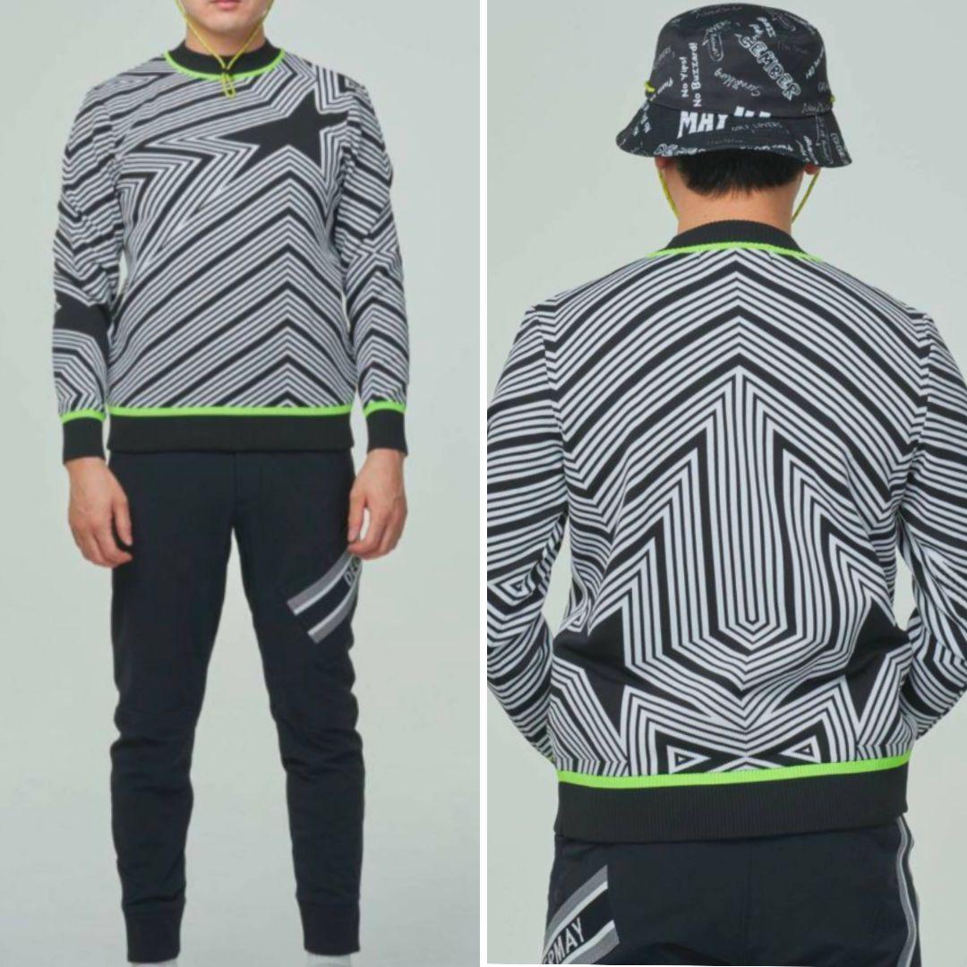 【美品】ディセンバーメイ ゴルフ ニット メンズ 総柄 M