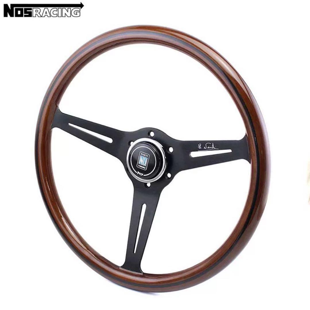 Nardi 14インチ クラシック ウッド ステアリング車ハンドル