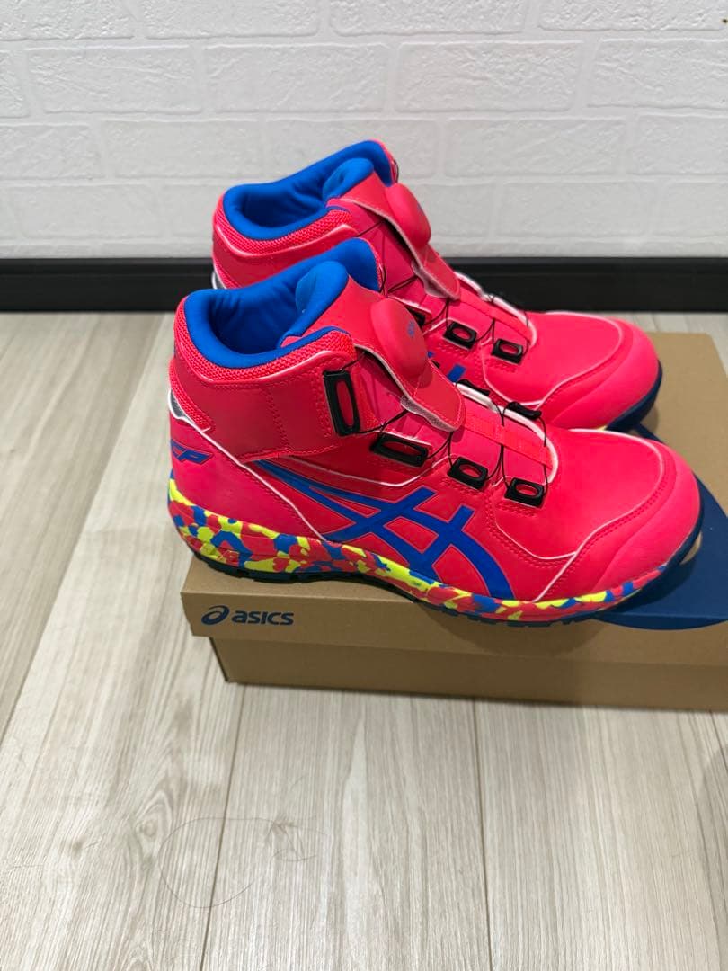 ASICS 安全靴 限定カラーピンク/ブルー ハイカット