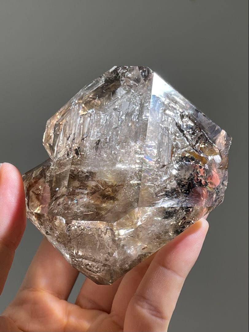 【博物館級】巨大　ハーキマーダイヤモンド 二連晶　鉱物　鉱物標本　天然石　原石