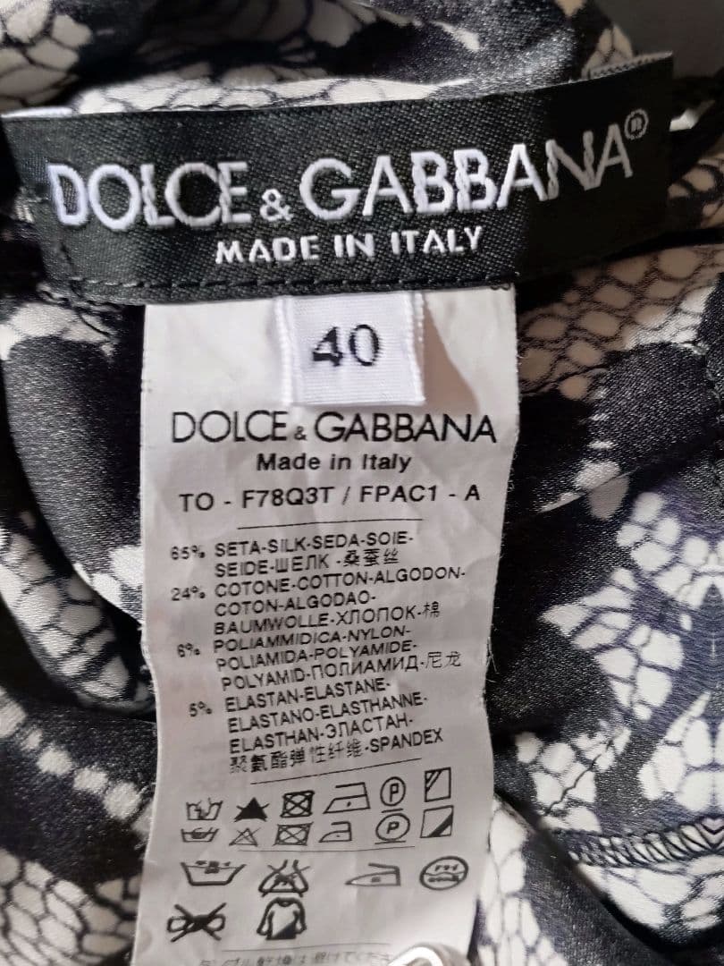 新品 ドルチェアンドガッバーナ Dolce&Gabbana シルク レース花柄