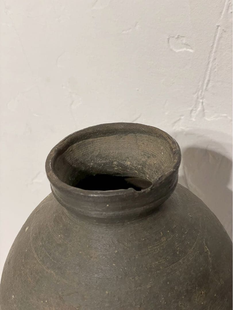 須恵器 古陶磁 壺 花瓶 インテリア 時代物 朝鮮【骨董・アンティーク】