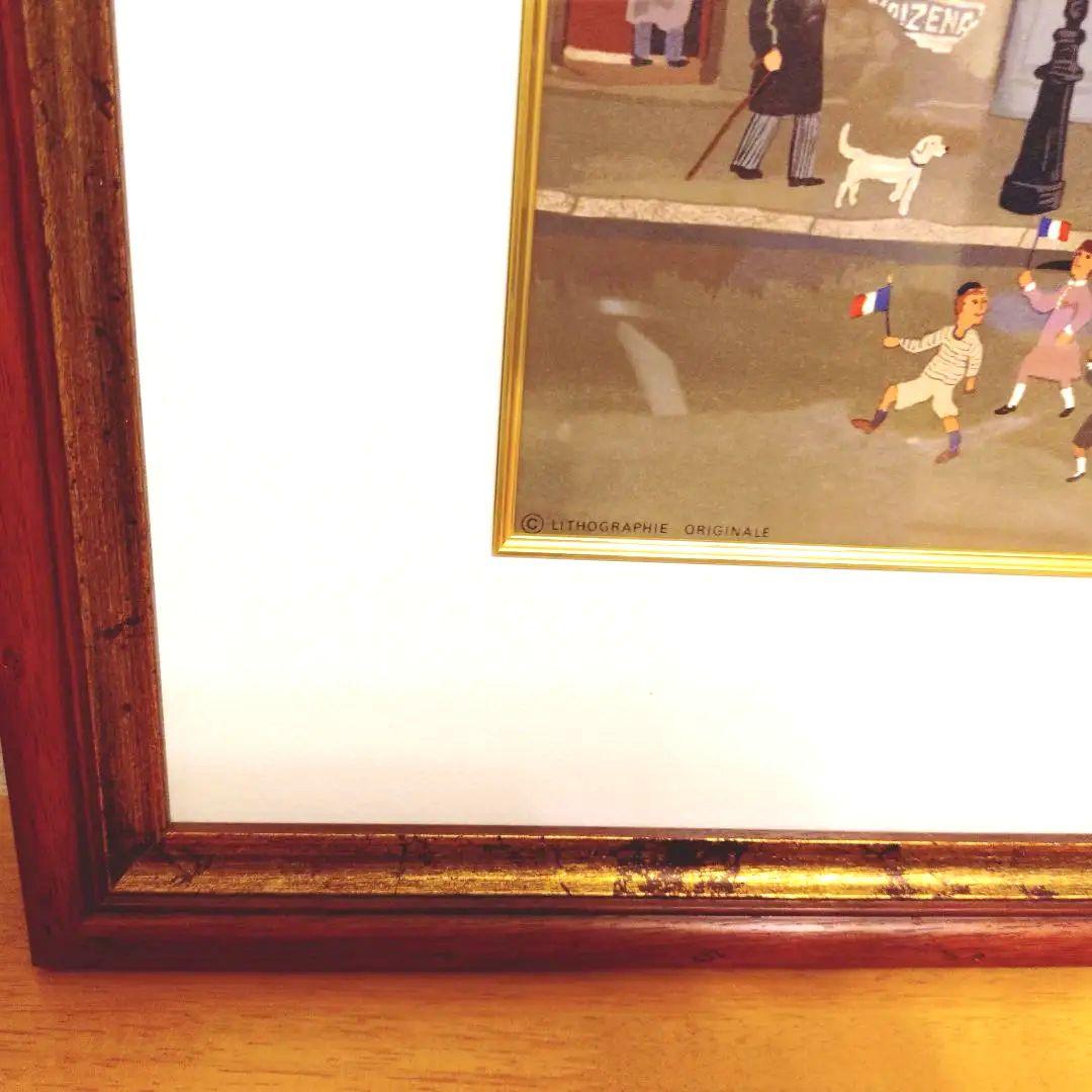 大判リトグラフ 7月14日のパレード ミシェル・ドラクロア 版上サイン有