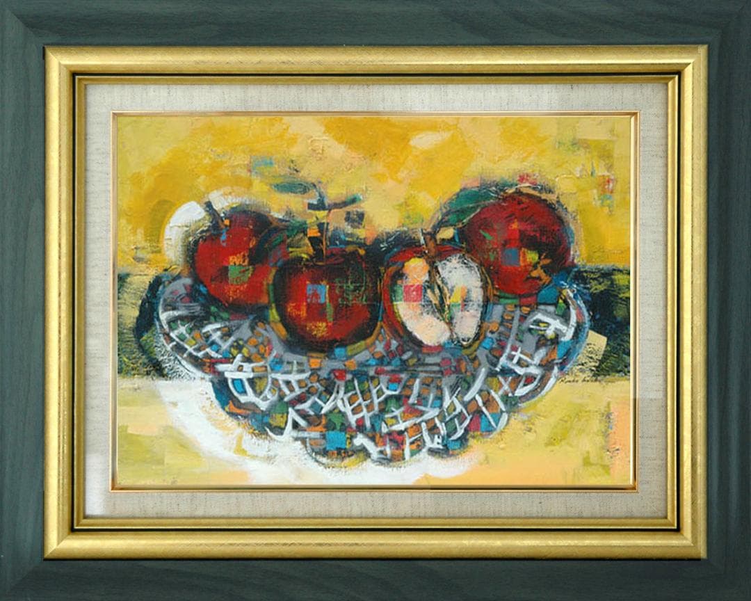 油絵 菅家令子 絵 絵画 インテリア uF6-060110 静物 果物