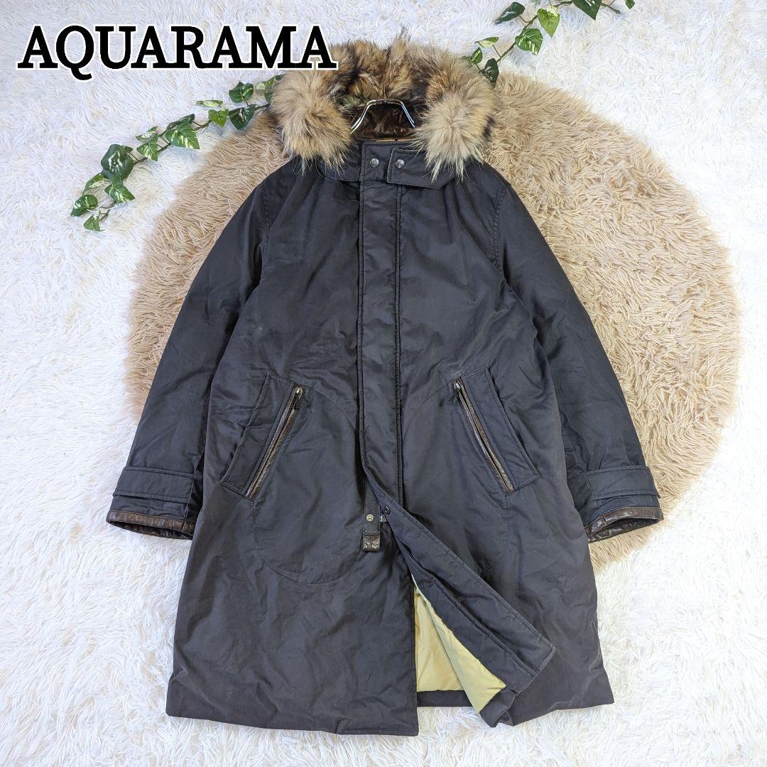 AQUARAMA モッズコート ダウン ファー フード付 イタリア製 メンズ L