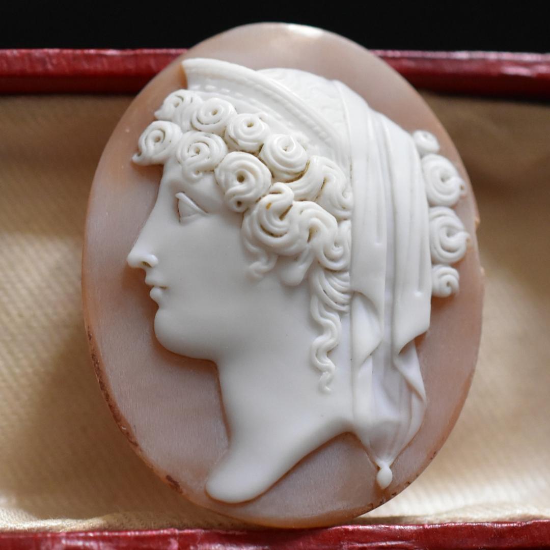 アンティーク 女神ヘラのシェルカメオルース/裸石 ヴィクトリア中期ごろ