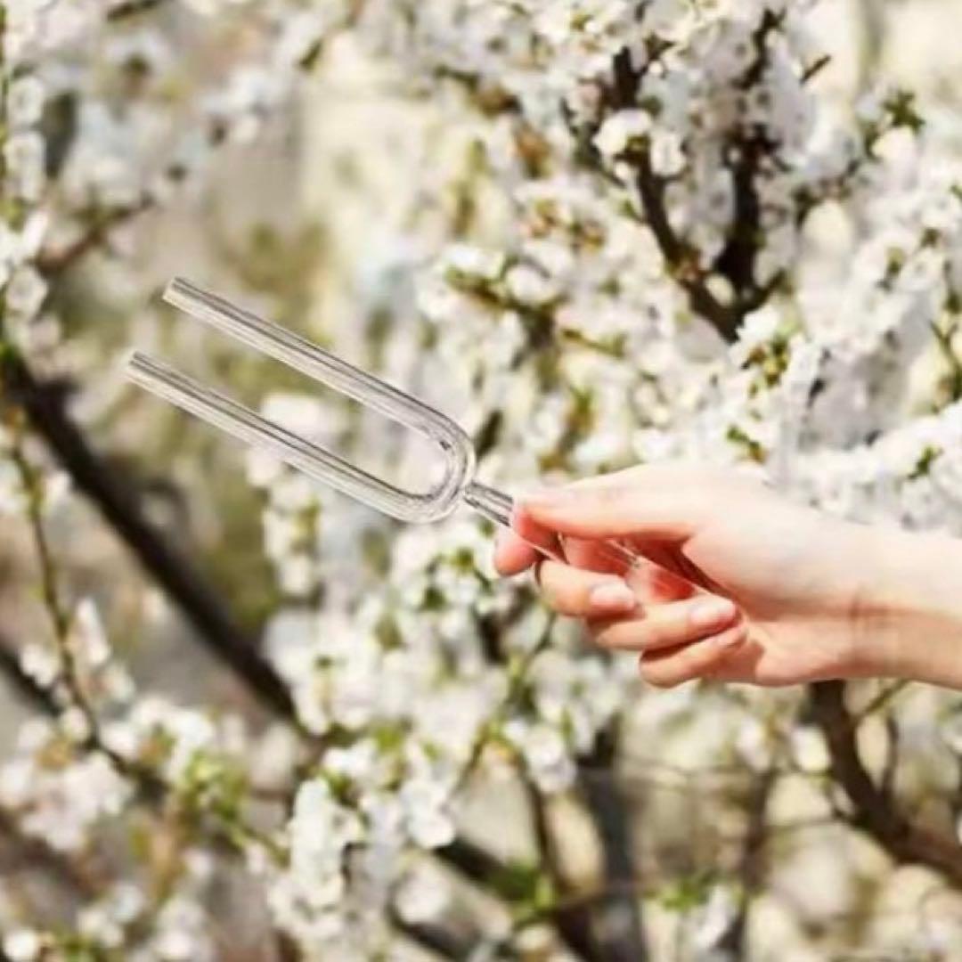 クリスタル 音叉 直径10mm 全長24cm ヒーリング 癒し リラクゼーション