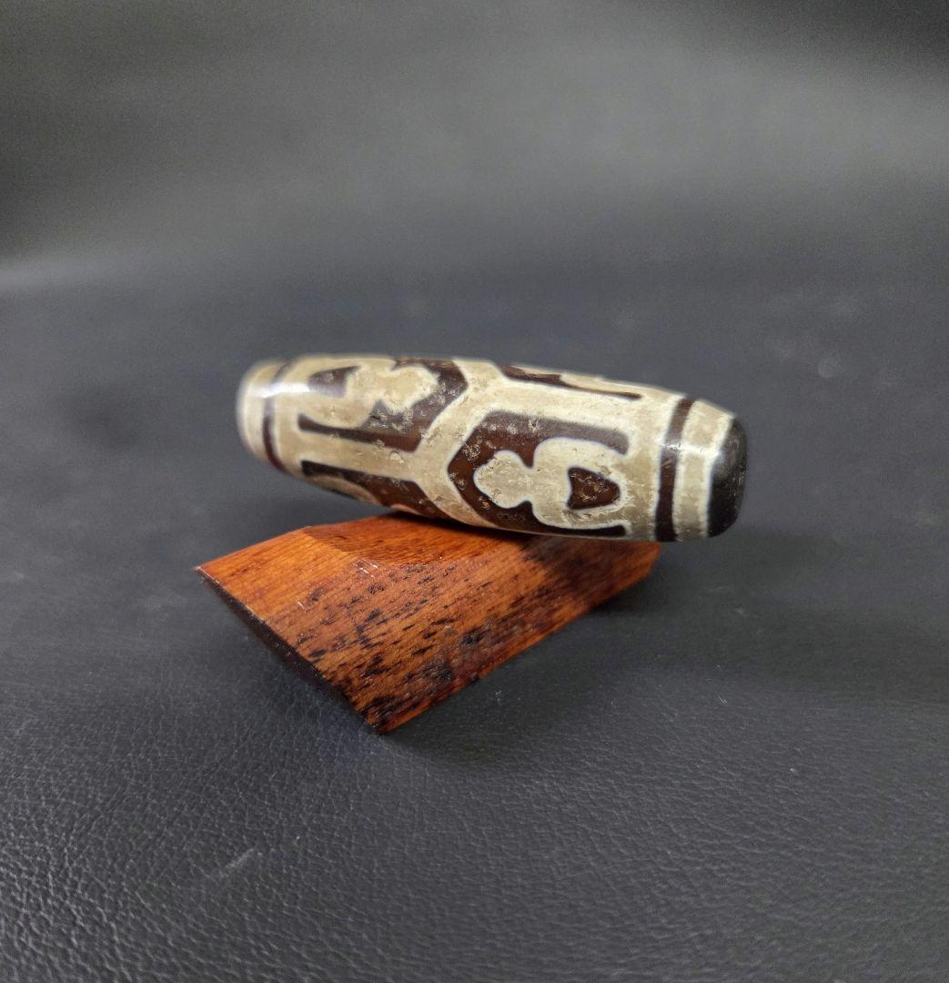 865　天珠　亀甲長壽蓮花宝瓶天珠　紅玉髄.貴重　珍品　dzibeads！