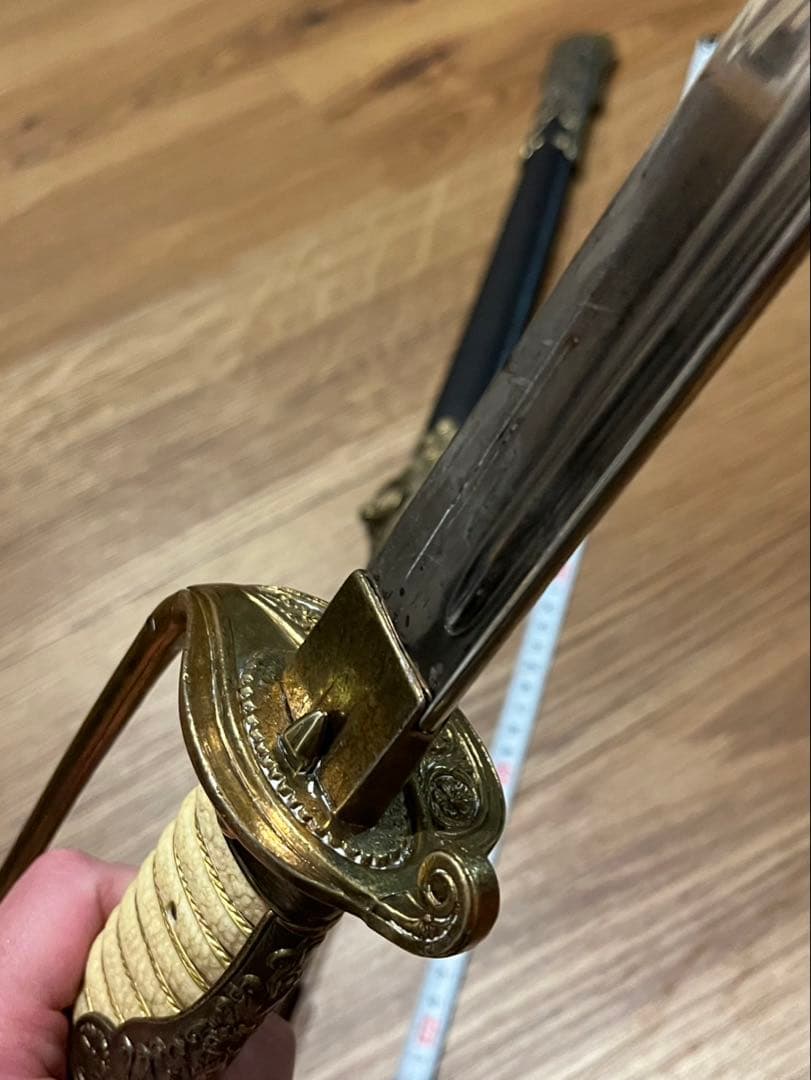 本日限定★旧日本軍　鮫皮柄　旧大日本帝国海軍士官短剣　長剣セット剣帯付