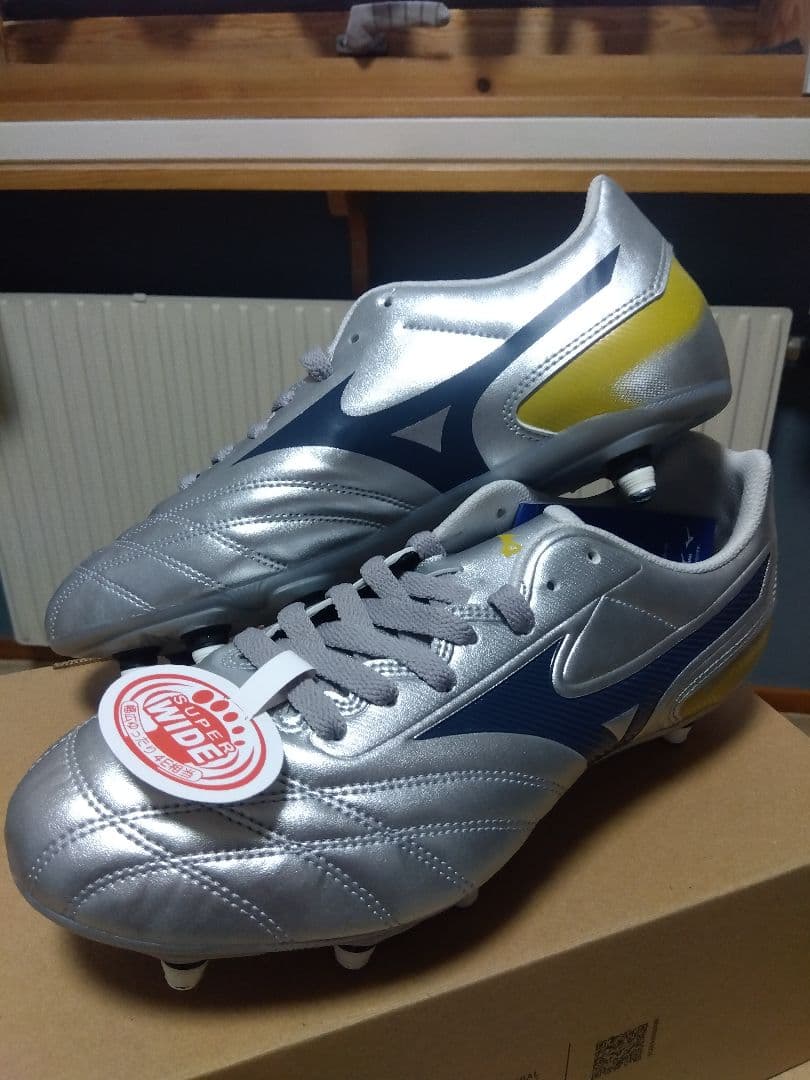 ラグビースパイク／ミズノ／27.5／シルバー／R1GA250104／新品