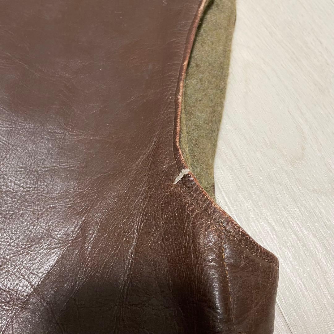 ベルギー軍 レザー ジャーキンベスト ブラウン