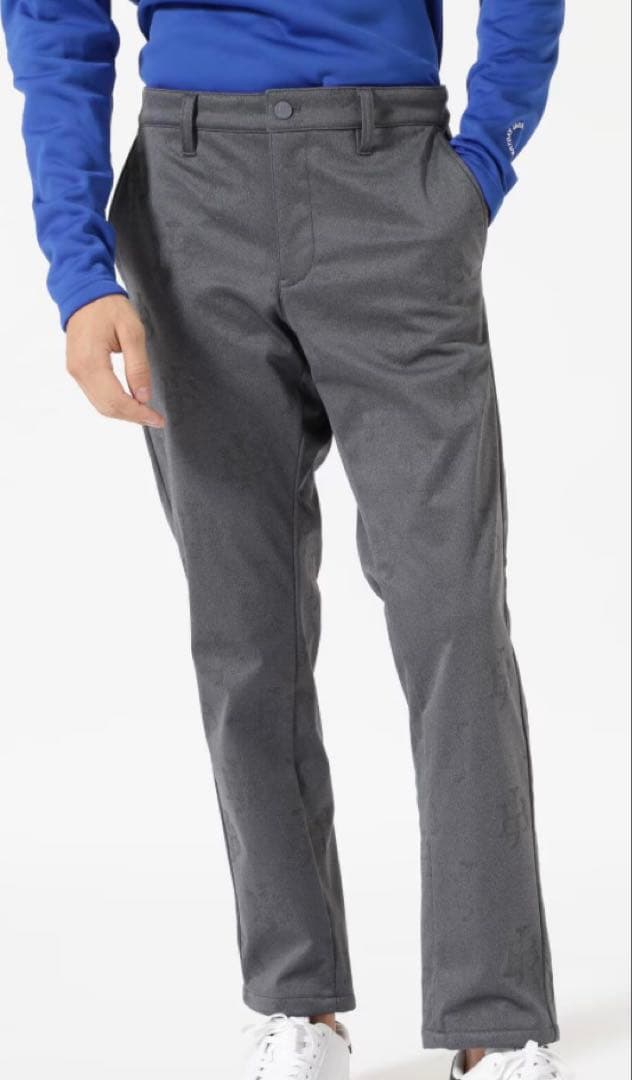 新品 ジャックバニー ピンソニック裏フリース 防風テーパードパンツ(5)Lグレー