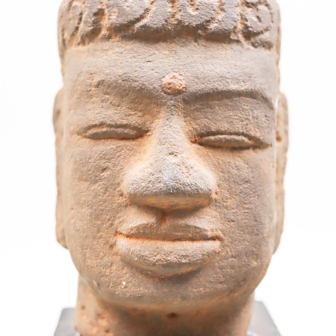 石造 仏頭 カンボジア クメール美術