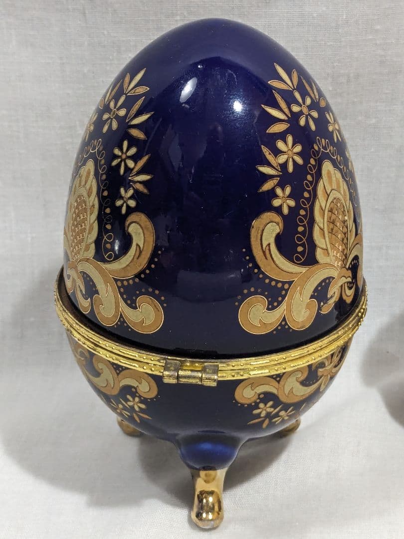 Meissen　マイセン　卵型ジュエリーボックス　大·小　置物　オブジェ　陶器