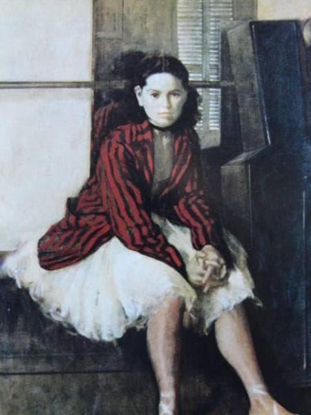 小磯　良平、踊子、希少な画集より、新品高級額装付、状態良好