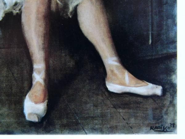 小磯　良平、踊子、希少な画集より、新品高級額装付、状態良好