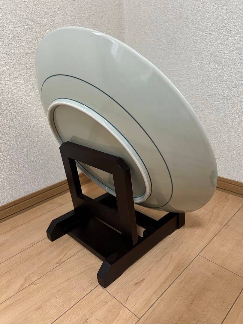 有田焼 円左エ門 南蛮船 大皿 直径約46cm／皿立て・箱付／店舗・床の間飾り