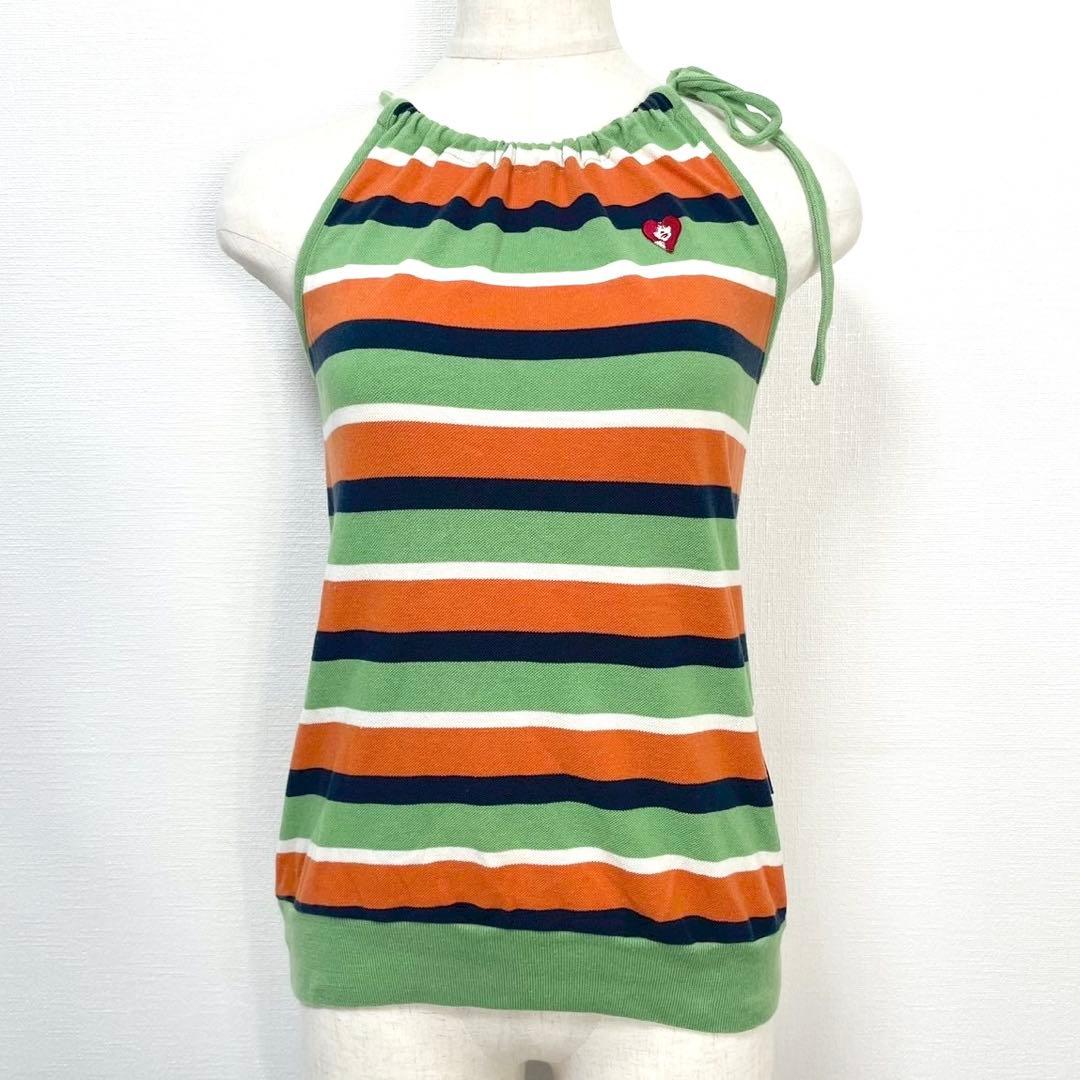 y2k❤️00s HYSTERIC GLAMOUR ボーダー ロゴ ホルターネック