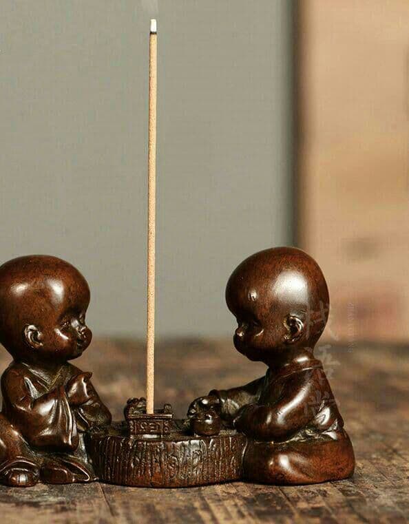 復古銅茶寵置物碁童子カンフー茶置物置物装飾品香挿し香道書鎮紙。