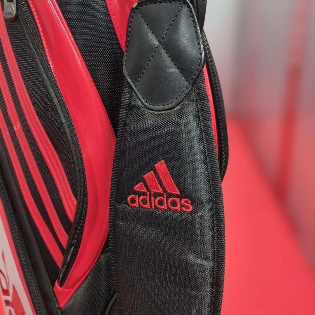 adidas キャディバッグ 9インチ フード付 黒赤
