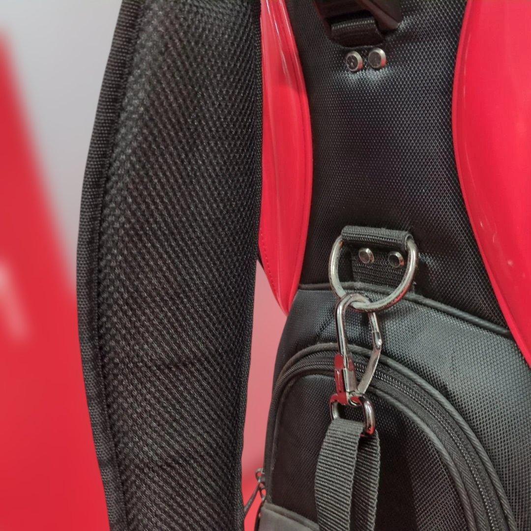 adidas キャディバッグ 9インチ フード付 黒赤