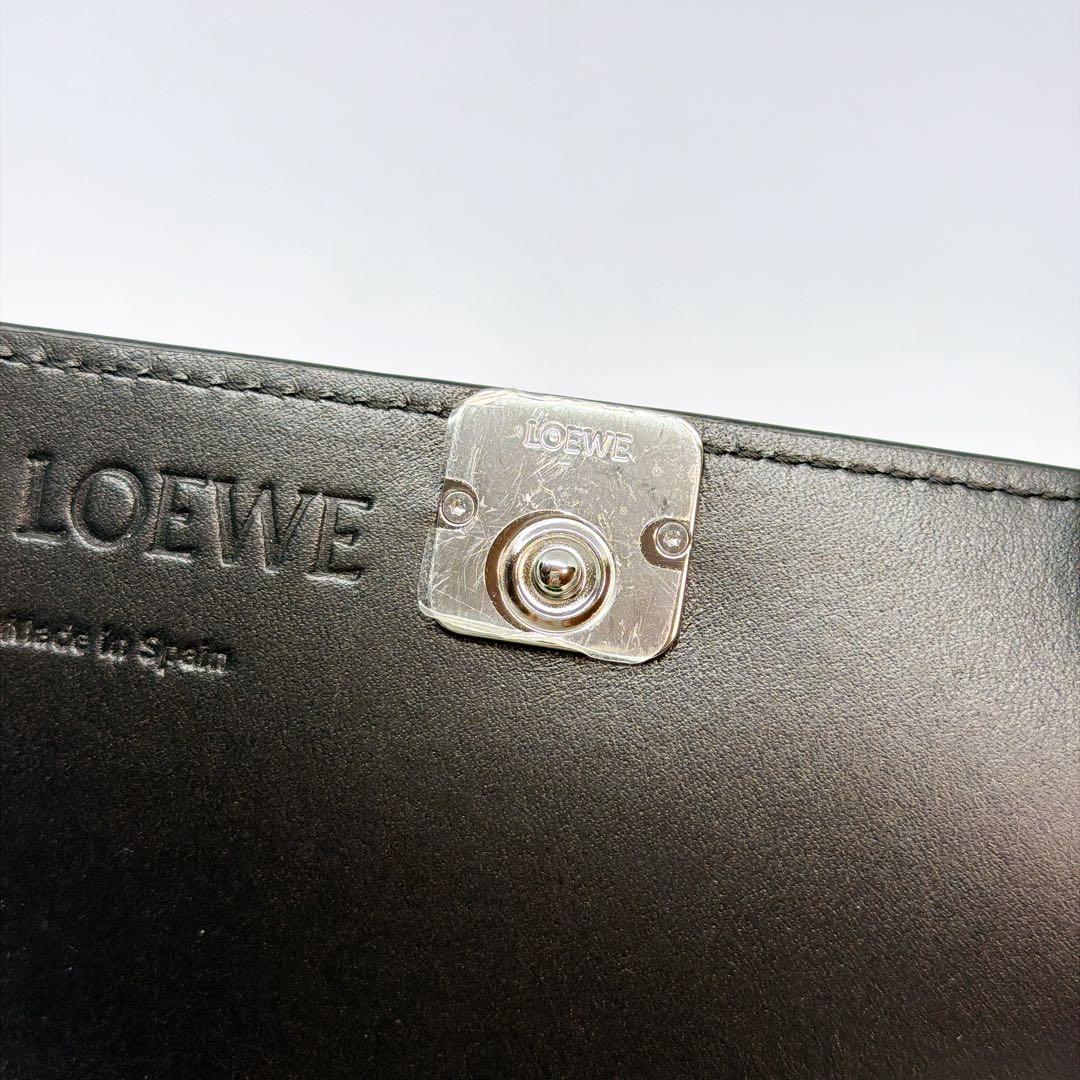 【極美品】LOEWE ロエベ アナグラム ビジネスカードホルダー シルバー