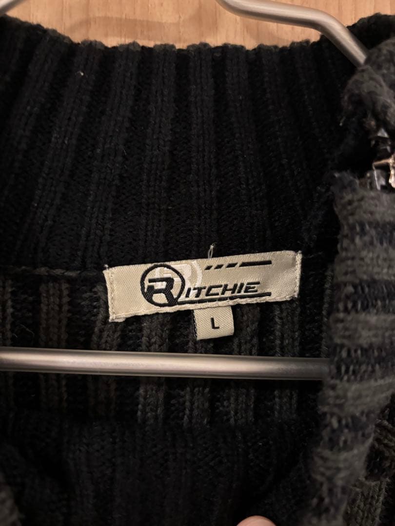 ロ*着様 古着 ジップデザインニット アクリル ツートーン