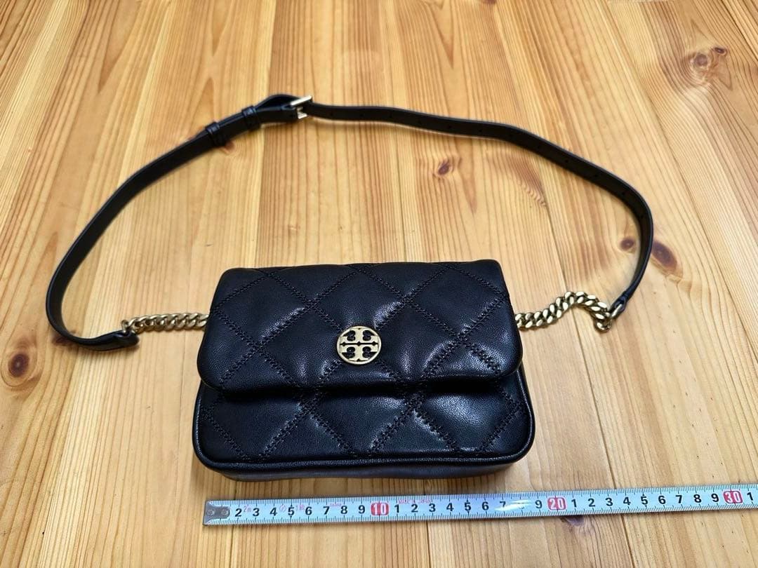 新品未使用 TORY BURCH ウェストポーチ レザー ブラック