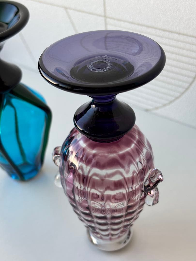 舩木倭帆　吹きガラス　作品展 一輪挿し　花瓶　2個セット