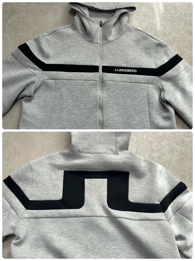 良品 ジェイリンドバーグ バックブリッジロゴストレッチフルジップゴルフパーカーL