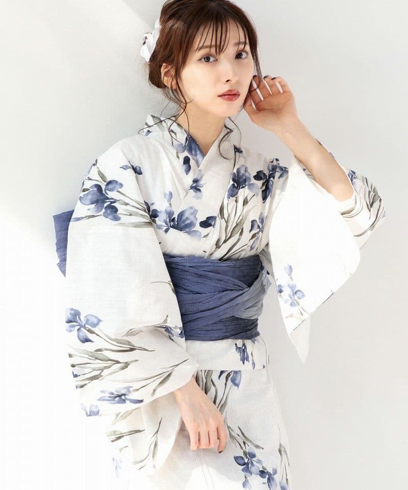 【ディータ】Dita【京の水墨画水仙】浴衣 帯 下駄セット 青 ブルー 花火大会