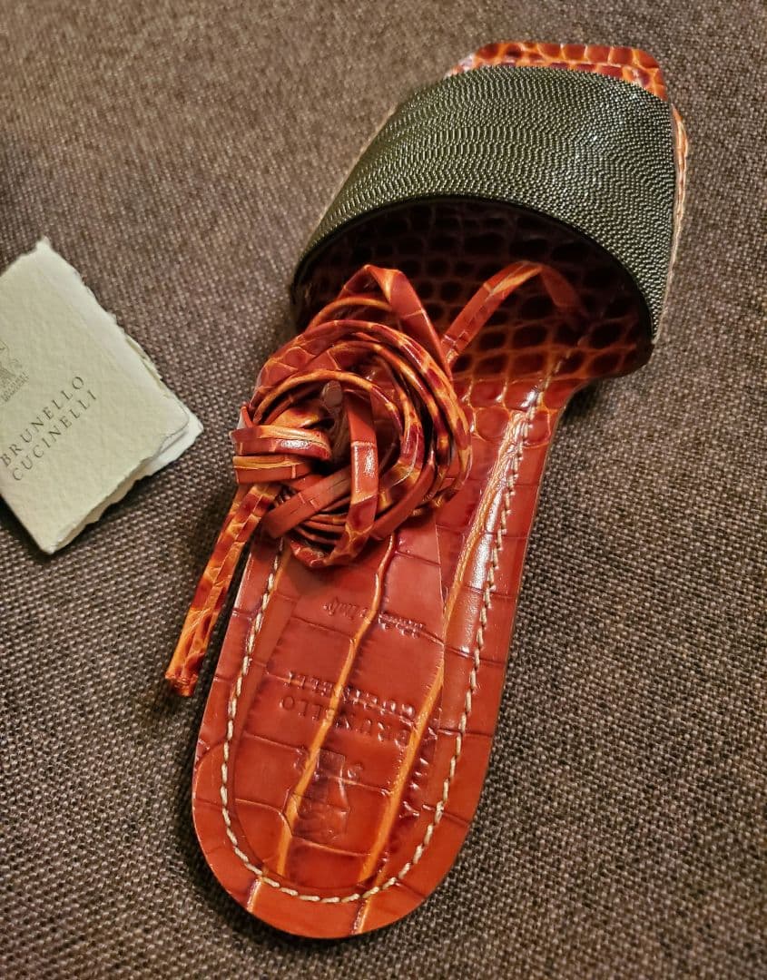 RT-165319　　ブルネロクチネリ レザーサンダル 37