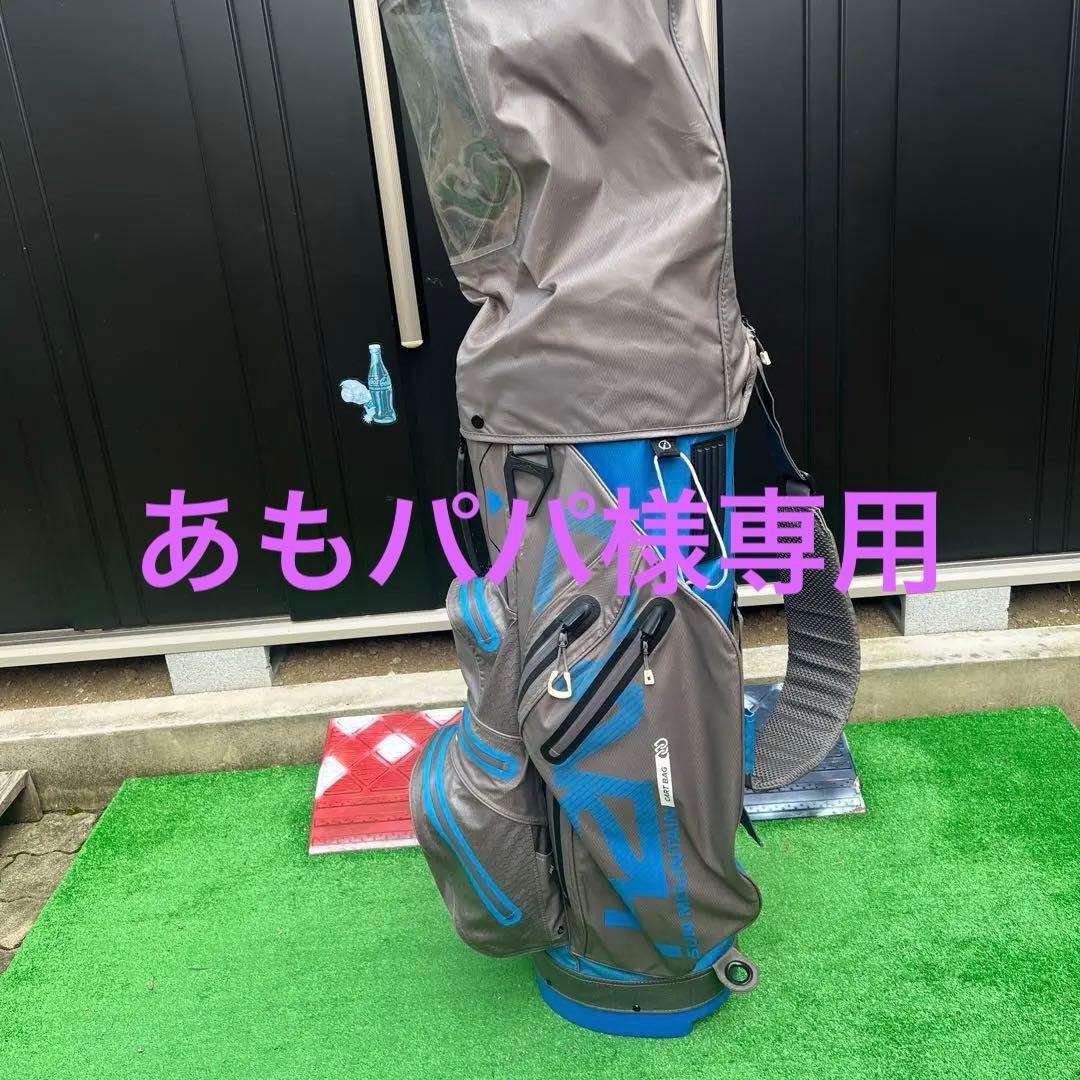 多機能ポケット付きゴルフバッグ グレー/青