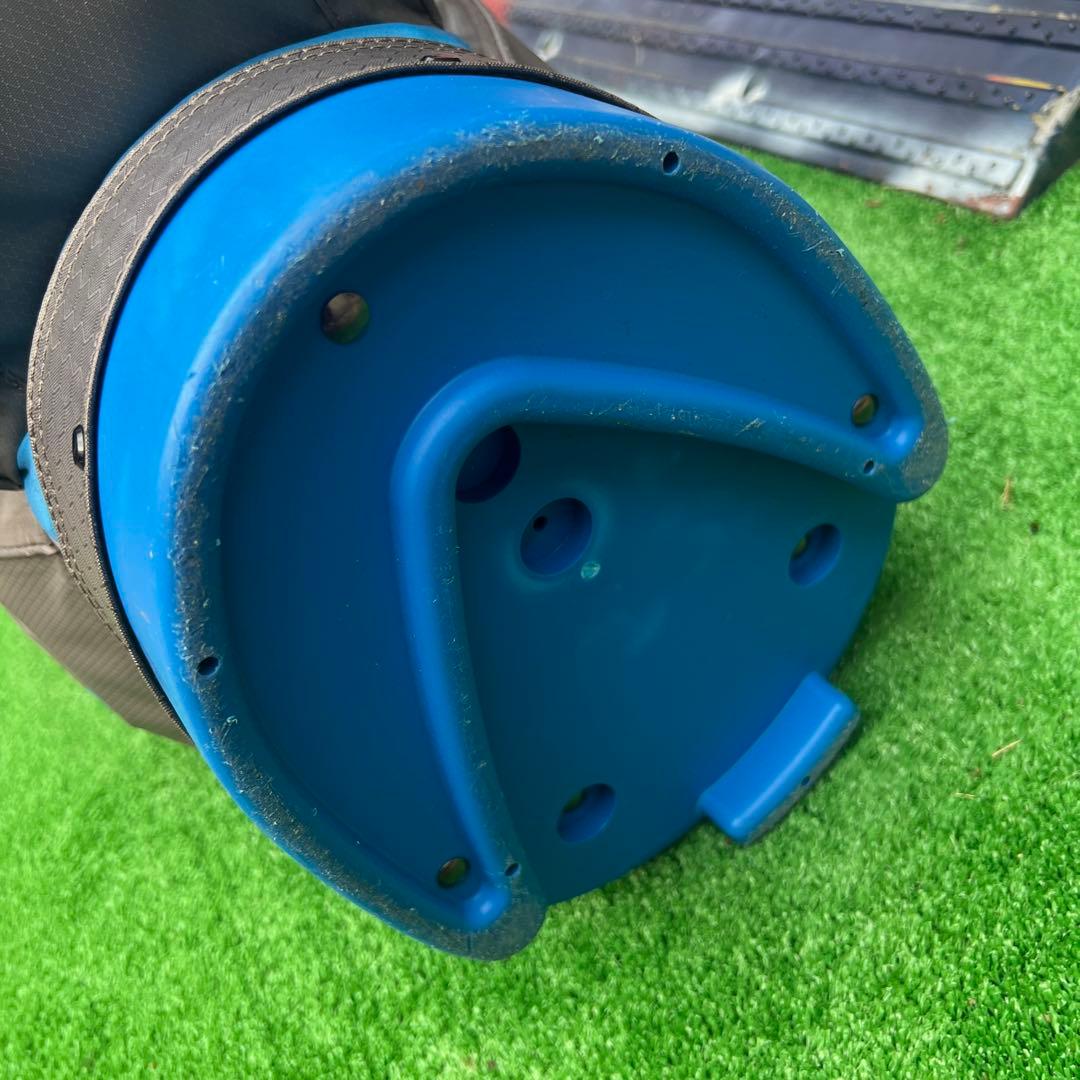 多機能ポケット付きゴルフバッグ グレー/青