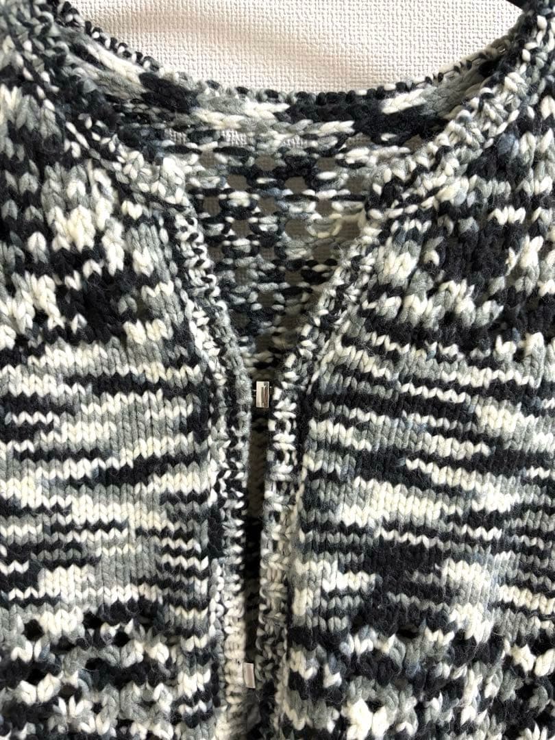 美品 quui marble knit cardigan ブラック キューイ