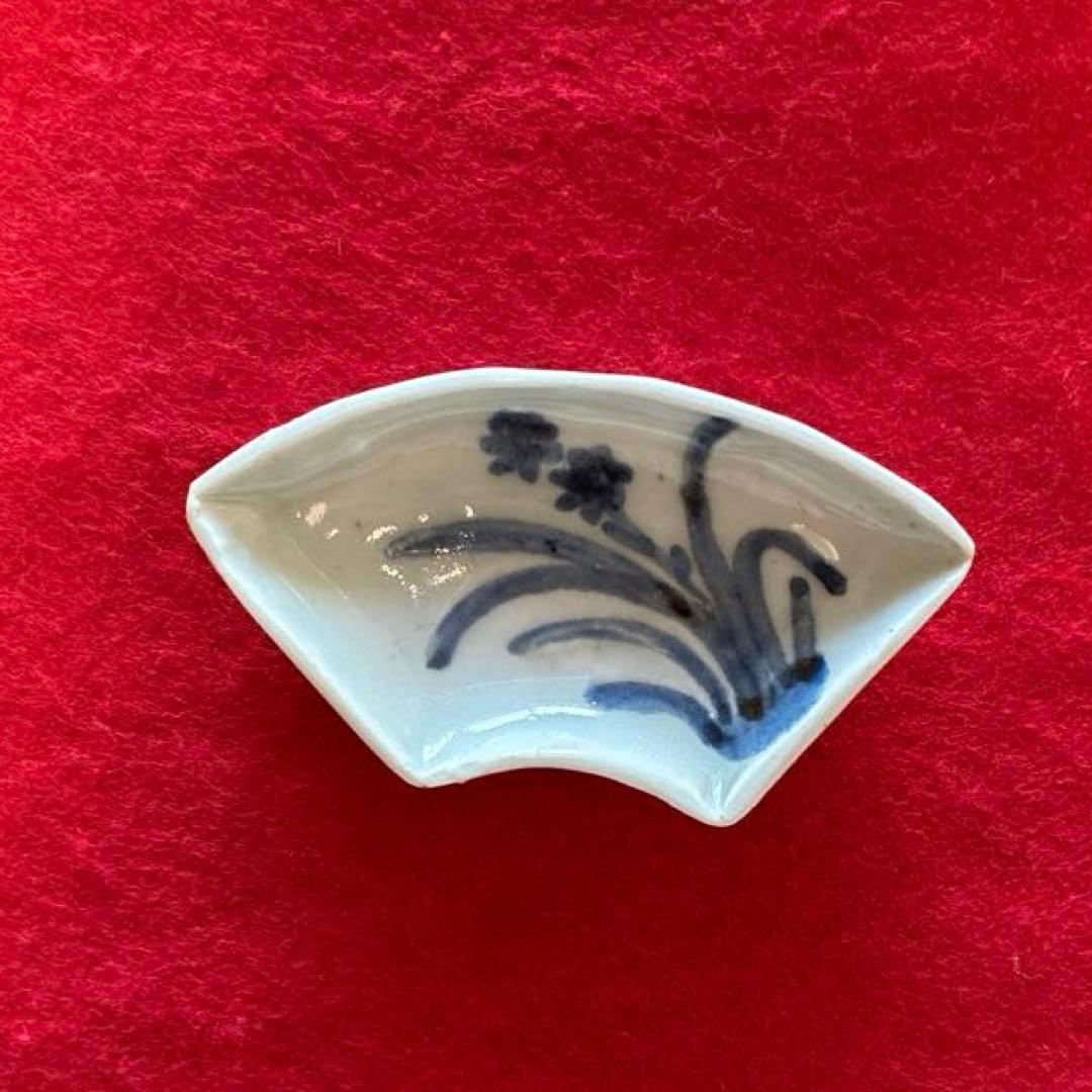 古伊万里　染付　水仙文　豆皿