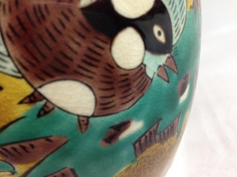 ★古美術！　吉田屋　花鳥紋飾大徳利　江戸時代後期　胴径 15cm 高 27cm