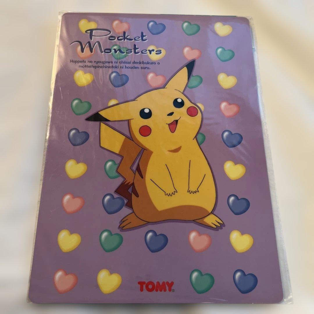 ポケモン　レトロ　ピカチュウ　当時品　下敷き　シール　ポケットモンスター