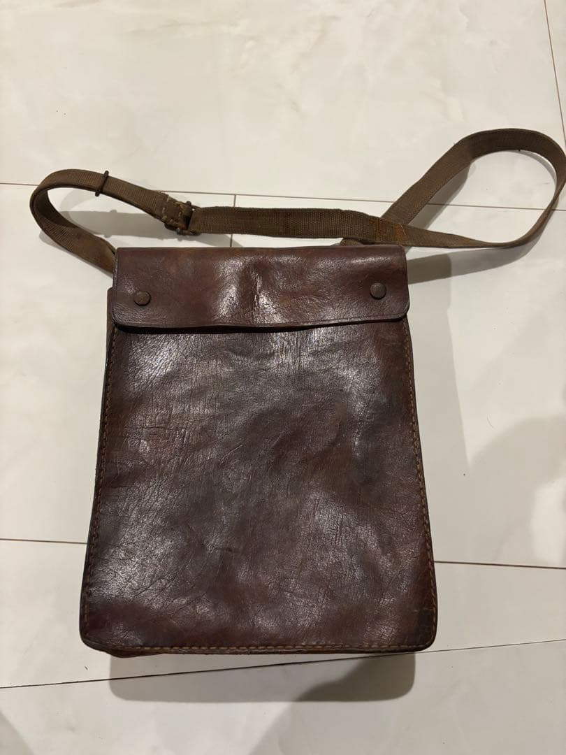 早い者勝ち　激レア　大日本帝国陸軍　図嚢　将校　戦時　本革　実物　年代物　希少品