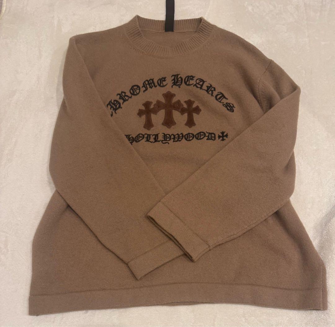 CHROME HEARTS（クロムハーツ）のベージュニットセーター、美品