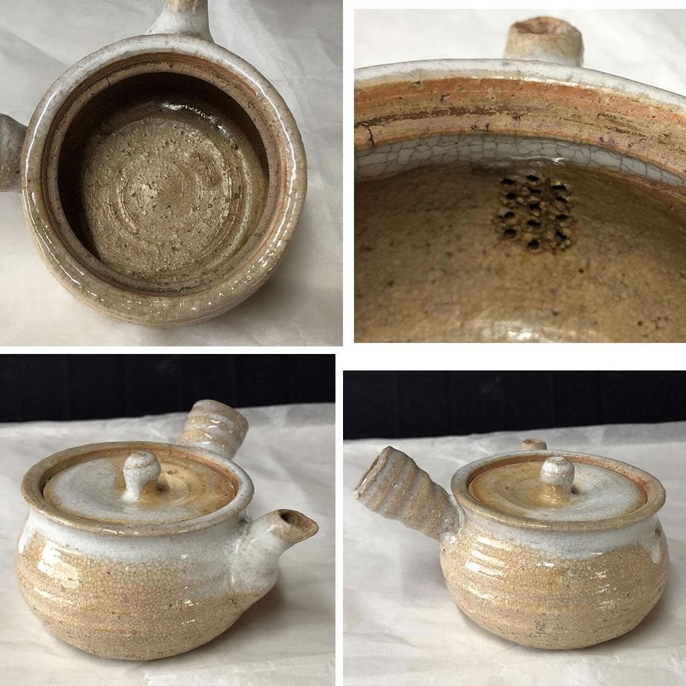 e2935 三輪休雪 萩焼 横手急須 共箱 急須 煎茶急須 煎茶道具 茶道具