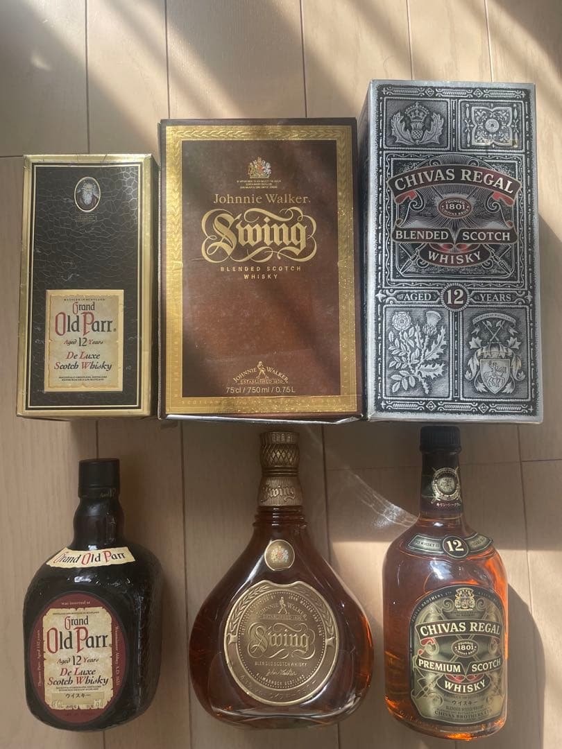 オールドパー12年& ジョニーウォーカースウィング & シーバスリーガル12年